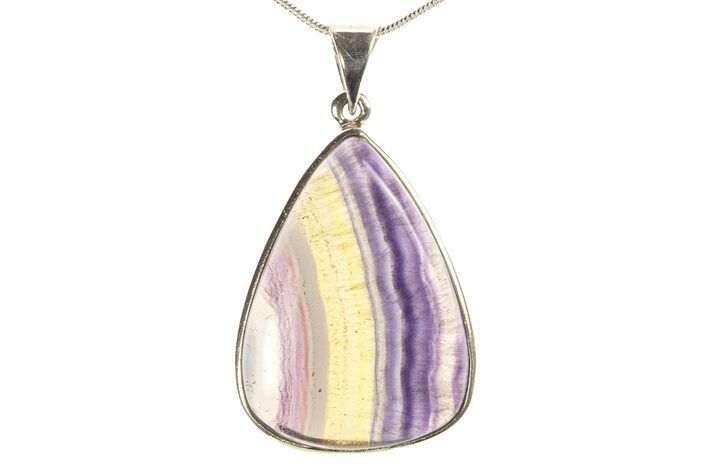 Banded Fluorite Pendant (Necklace) - Sterling Silver #279696